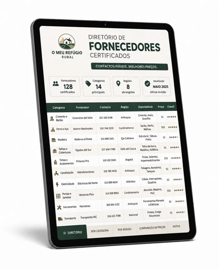 Mockup do Diretório de Fornecedores Certificados
